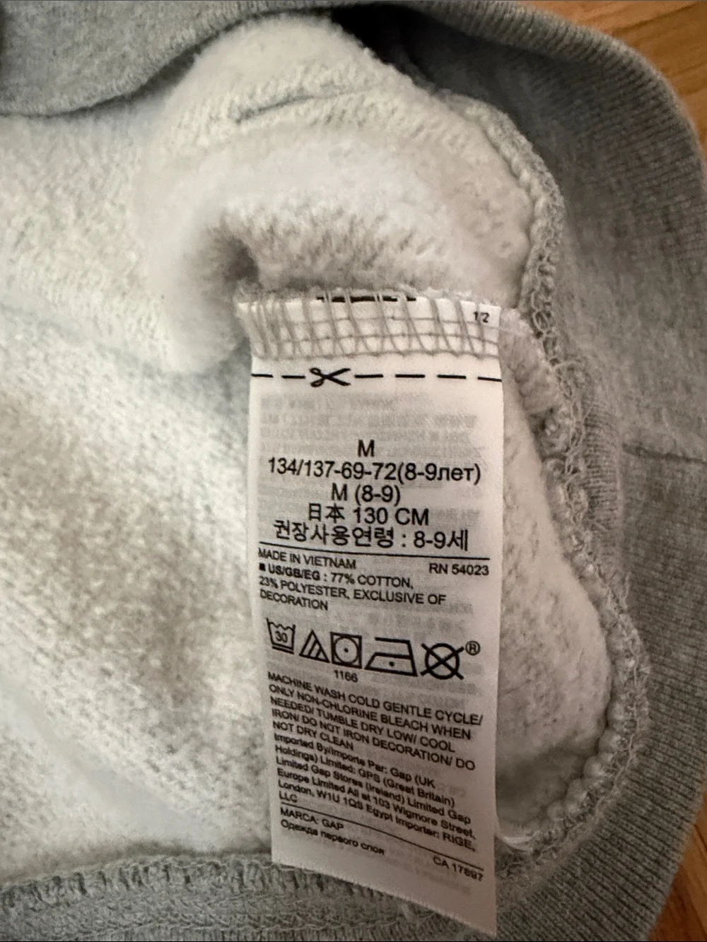 GAP Kids - Grey Hoodie w/ Pink-Embroidered Logo Girl’s Size 8 (Medium)